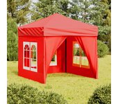 Maison exclusive - carpa para fiestas plegable con paredes laterales rojo 2x2 m