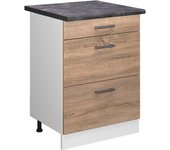 Vicco mueble bajo de cocina r-line, sonoma, 60 cm con cajones, et antracita