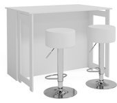 Vicco set de mesa de bar dominic, blanco, 116 x 37 cm con 2 taburetes de bar