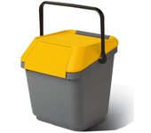 Cubo de basura ecológico mattiussi a11737 easymax tapa gris amarillo