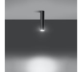 Lámpara de techo toris 30 negro led con bombilla 3000k - 6x6x30cm sollux