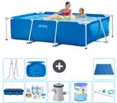 Paquete de piscina - intex - rectángulo - 220x150x60 cm + accesorios a36