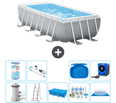 Paquete de piscina - intex - rectángulo - 400x200x100 cm + accesorios a2493