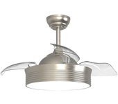 Ventilador de techo motor dc 89cm led 24w 3cct palas reversibles níquel