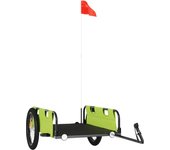 Remolque para bicicletas hierro y tela oxford verde cfw95967