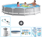 Paquete de piscina - intex - alrededor - 366x366x76 cm + accesorios cb19