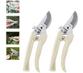 Juego de 2 tijeras de podar de acero inoxidable, tijeras de podar para jardín, herramientas de jardinería para cortar ramas y recoger frutas