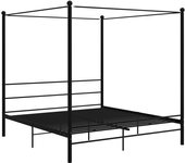 Estructura de cama con dosel sin colchón metal negro 200x200 cm