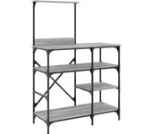 Estantería de cocina madera ingeniería metal gris 90x40x132 cm