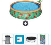 Paquete de piscina - bestway - alrededor - 457x457x84 cm + accesorios cb71