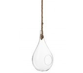 Terrario de gota con cuerda de vidrio transparente de 20 cm