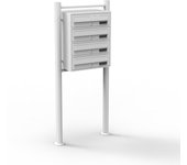 Wiltec sistema de 4 buzones color blanco acero galvanizado resistente a la intemperie con cerraduras de cilindro y llaves instalación independiente...
