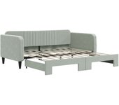 Sofá cama nido terciopelo gris claro 90x190 cm