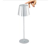 Lámpara de mesa led táctil y recargable moderna para bar, hotel y restaurante, plata td306