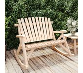 Banco mecedora de jardín 2 plazas de madera maciza de abeto 123x96x102 cm
