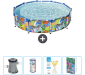 Paquete de piscina - bestway - alrededor - 305x305x66 cm + accesorios cb86