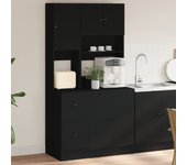 Mueble de cocina negro 95x50x180 cm de madera contrachapada