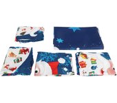 Juego de mantel y fundas para sillas de navidad, mantel duradero con diseño de copo de nieve y muñeco de nieve
