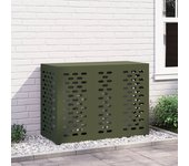 Vidaxl cubierta de aire acondicionado verde oliva 110x50x80 cm acero