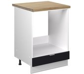 Vicco armario para horno empotrado fame-line, rayas negras, 60 cm , et roble