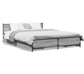 Maison exclusive - cama con cajones madera de ingeniería gris sonoma 135x190 cm