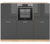 Vicco bloque de cocina r-line, antracita brillo intenso/roble dorado eléctrico, 180 cm sin encimera