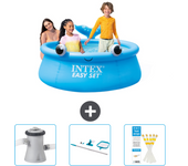 Paquete de piscina - intex - alrededor - 183x183x51 cm + accesorios cb82