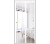Cortina magnética antimosquitos con cierre magnético, sin taladros, apta para puertas de balcón y terraza (blanco, 100 x 220 cm)