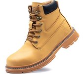Zapato de seguridad hombres mujeres botas de trabajo de cuero impermeables botas de seguridad ligeras con punta de acero protección indestructible ama