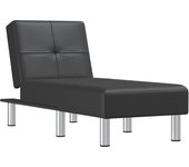 Tumbona de jardín | tumbona de exterior | silla de cuero sintético negro cfw598715