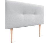 Dhome cabecero acabado lana ecológica premium liso botones con patas cabezal tapizado cama dormitorio acolchado winter luxury (blanco, 105 cm)