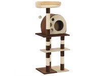Rascador para gatos con postes de sisal 127 cm beige y marrón