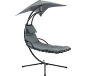 Sillón colgante lorca con el soporte de balanceo hasta 120 kg negro y gris [en.casa]