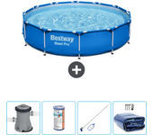 Paquete de piscina - bestway - alrededor - 305x305x76 cm + accesorios cb57