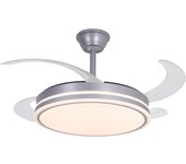 Ventilador de techo dc eplus plata aspas desplegables 72w 3 temperaturas temporizador y memoria 7920 lumenes akunadecor