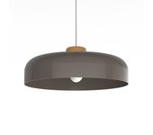 Lumicom | bois lámpara pendiente, 1xe27, max 42w, metal, gris tórtola brillante, d40cm