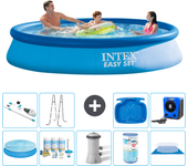 Paquete de piscina - intex - alrededor - 366x366x76 cm + accesorios a668