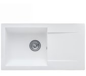 Fregadero receso einna en pimc blanco plano, 1 tanque, 1 drenante, l78cm