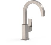 Tres 00660602ac cuadro grifo monomando caño alto con maneta lateral para lavabo color acero