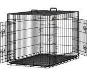 Jaula metálica para perros, transportín plegable, 106x70x77,5 cm
