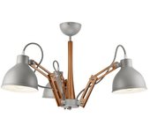 Lamkur marcello adjustable lámpara de techo suspendida multibrazo rústica, 3x e27