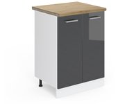 Vicco mueble bajo de cocina r-line, antracita alto brillo, 60 cm , et roble
