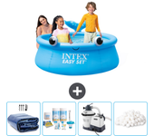 Paquete de piscina - intex - alrededor - 183x183x51 cm + accesorios cb63