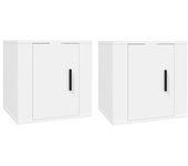 Mueble de tv de pared de 2 piezas, blanco, 40x34,5x40 cm