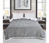 Haradeco manta borreguito jacquard 3d mariposa, manta sherpa franela 100% poliester para sofá cama(gris, 220x240cm)