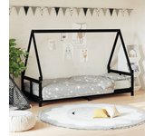 Maison exclusive - estructura de cama para niños madera de pino negro 80x200 cm