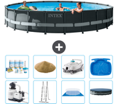 Paquete de piscina - intex - alrededor - 610x610x122 cm + accesorios a2923