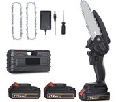 Motosierra eléctrica inalámbrica de 1500 w y 6 pulgadas, motosierra portátil ligera con 2 baterías, compatible con baterías makita, color negro