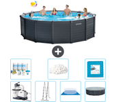 Paquete de piscina - intex - alrededor - 478x478x124 cm + accesorios cb42