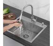 Cecipa max fregadero de cocina de 1 seno, fregadero de cocina 50 x 45 x 18,5 cm, fregadero cuadrado de acero inoxidable cepillado